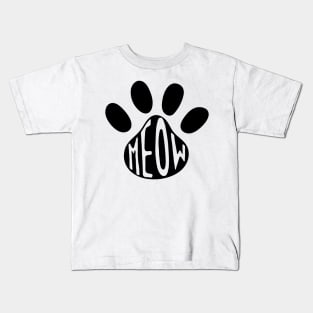 Meow Cat Paw Illustration Kids T-Shirt